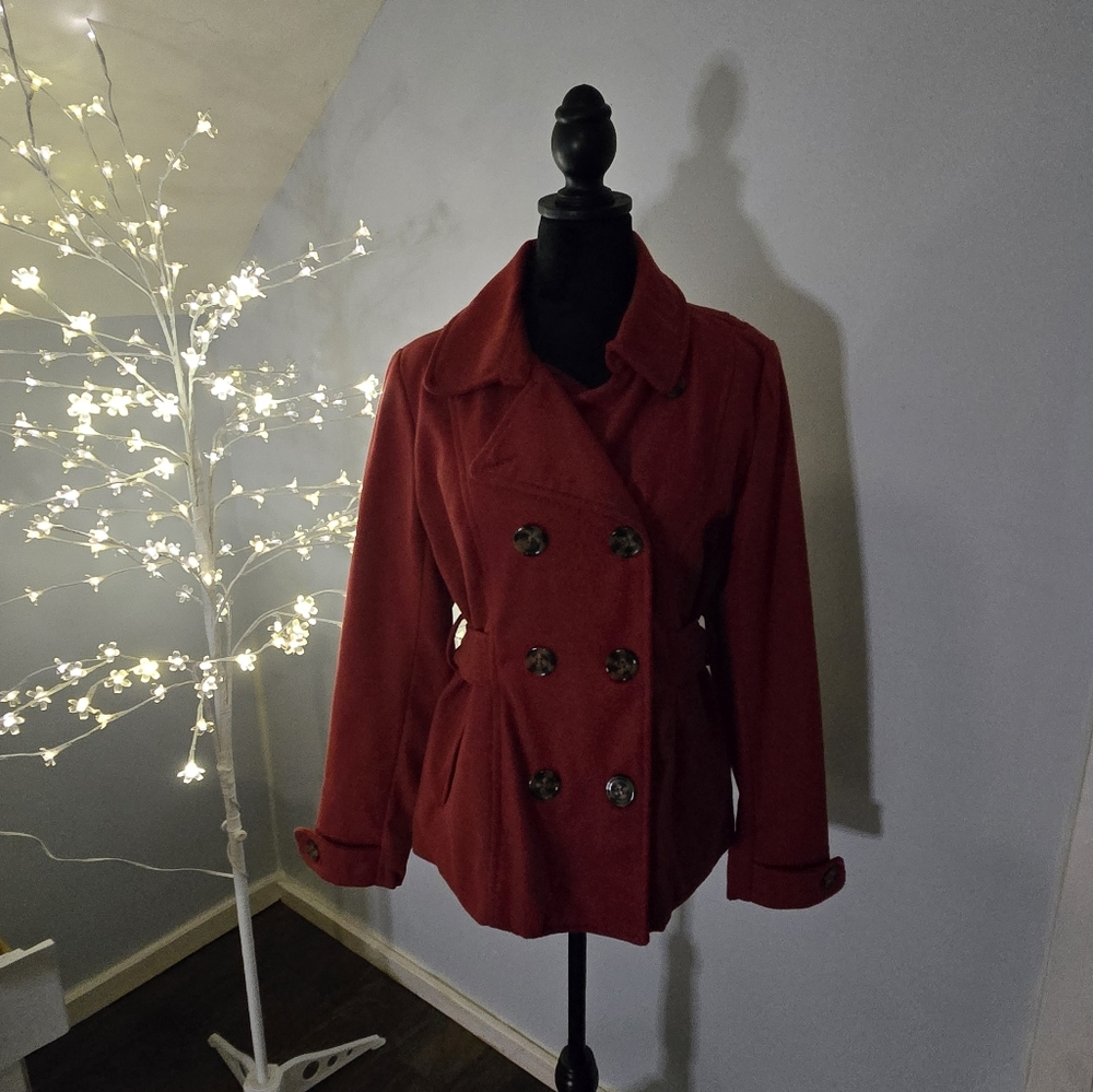 Stylish Red Peacoat